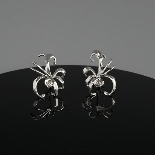 Silver Veil Floral Earrings